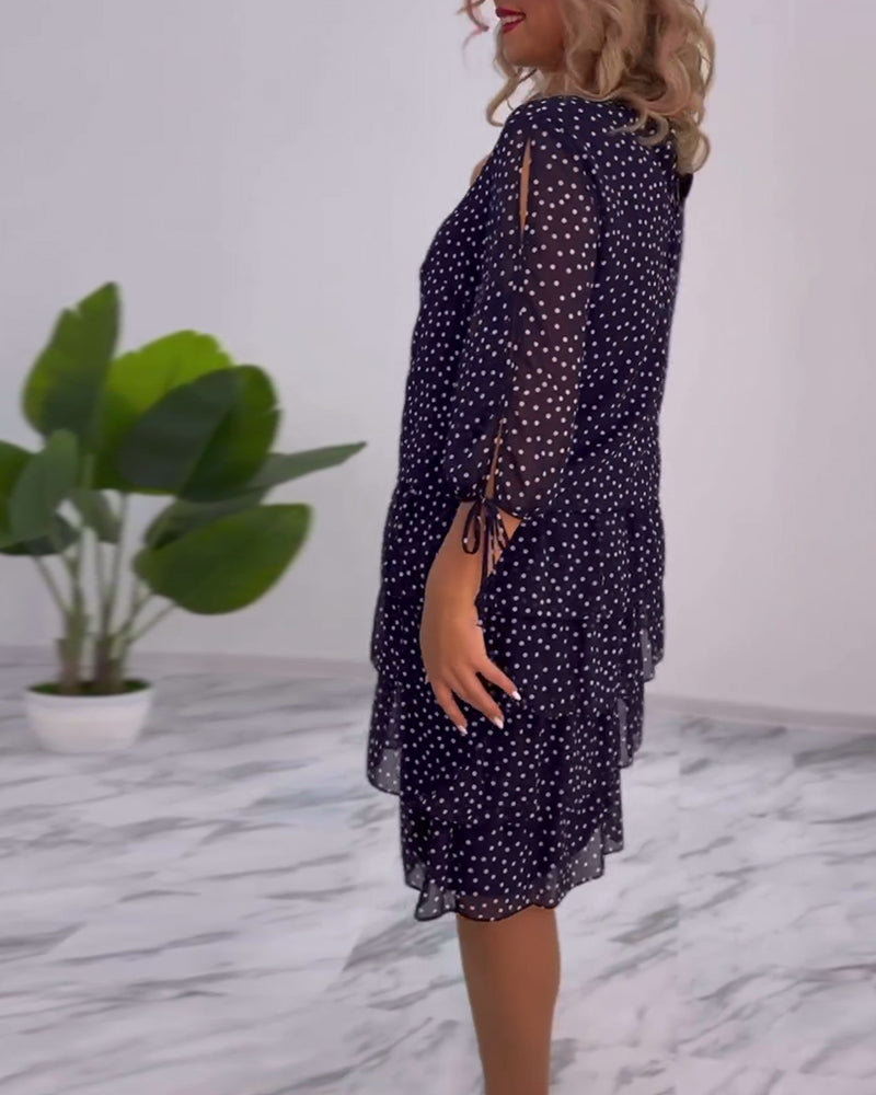 Fleur™ Elegant Dress Polka Dot Print