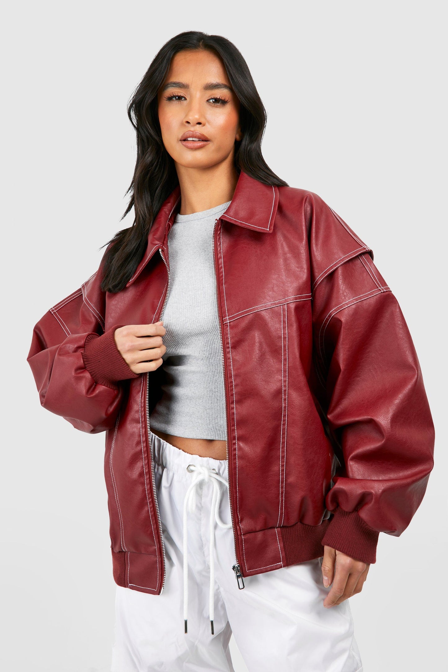 Emma™ | Leather bomber jacket